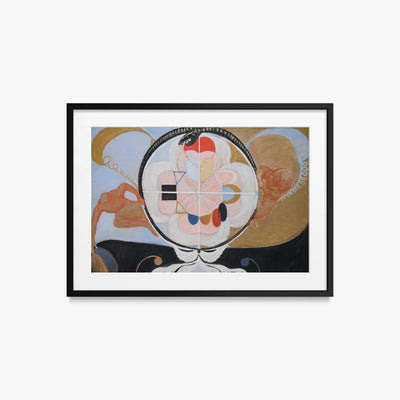Evoluzione, n. 13, Gruppo VI - Hilma af Klint, opera di Hilma af Klint (Astrattismo), stampa con passepartout e cornice nera, 70x50cm