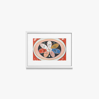Evoluzione, n. 15, Gruppo VI - Hilma af Klint, opera di Hilma af Klint (Astrattismo), stampa con passepartout e cornice bianca, 40x30cm