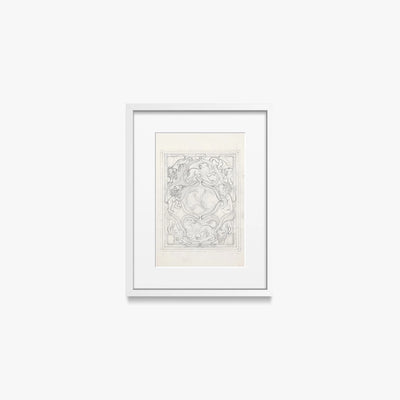 Ex Libris per il Figlio - Carel Adolph Lion Cachet, opera di Carel Adolph Lion Cachet (Art Nouveau), stampa con passepartout e cornice bianca, 30x40cm