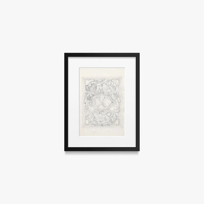 Ex Libris per il Figlio - Carel Adolph Lion Cachet, opera di Carel Adolph Lion Cachet (Art Nouveau), stampa con passepartout e cornice nera, 30x40cm