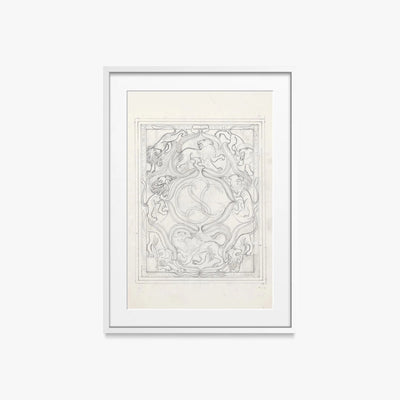 Ex Libris per il Figlio - Carel Adolph Lion Cachet, opera di Carel Adolph Lion Cachet (Art Nouveau), stampa con passepartout e cornice bianca, 50x70cm