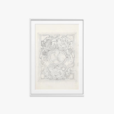 Ex Libris per il Figlio - Carel Adolph Lion Cachet, opera di Carel Adolph Lion Cachet (Art Nouveau), stampa con passepartout e cornice bianca, 60x85cm