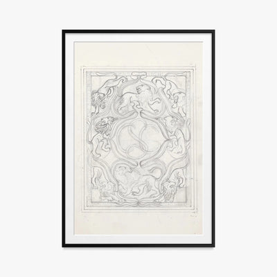 Ex Libris per il Figlio - Carel Adolph Lion Cachet, opera di Carel Adolph Lion Cachet (Art Nouveau), stampa con passepartout e cornice nera, 80x115cm