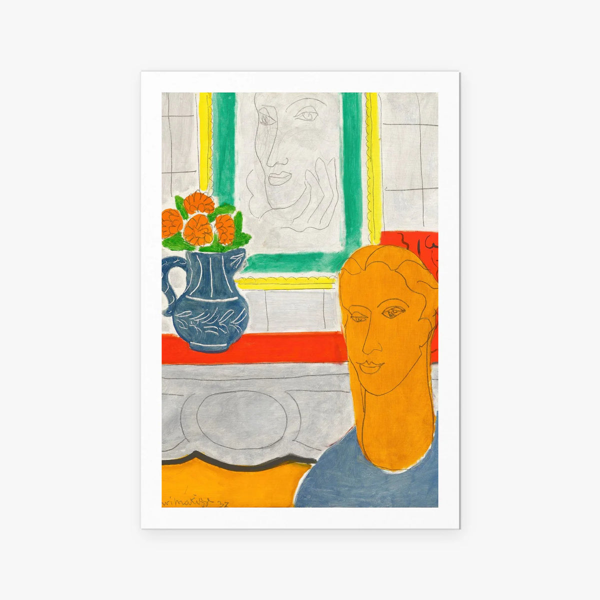 Testa Ocra - Henri Matisse, opera di Henri Matisse (Art Déco), stampa artistica su carta, 80x115cm