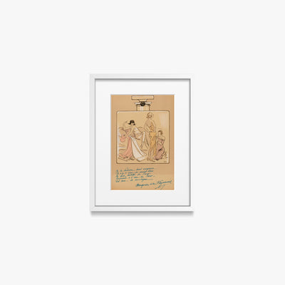 Flacone di Profumo, Coco Chanel - Sem, opera di Sem (Georges Goursat) (Illustrazione), stampa con passepartout e cornice bianca, 30x40cm