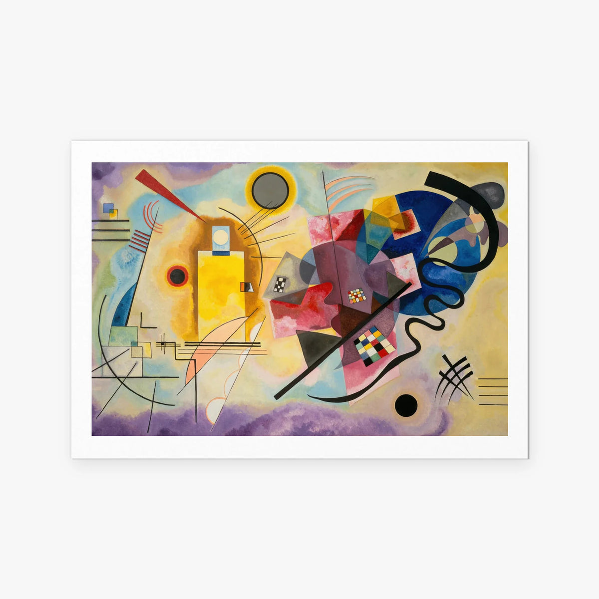 Giallo-Rosso-Blu - Wassily Kandinsky, opera di Wassily Kandinsky (Astrattismo), stampa artistica su carta, 115x80cm