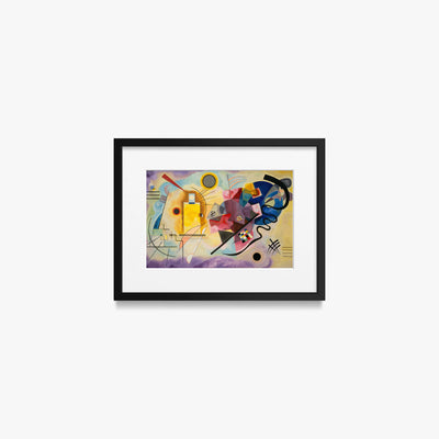Giallo-Rosso-Blu - Wassily Kandinsky, opera di Wassily Kandinsky (Astrattismo), stampa con passepartout e cornice nera, 40x30cm