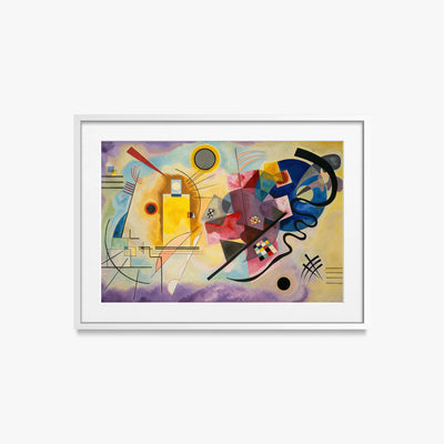 Giallo-Rosso-Blu - Wassily Kandinsky, opera di Wassily Kandinsky (Astrattismo), stampa con passepartout e cornice bianca, 70x50cm