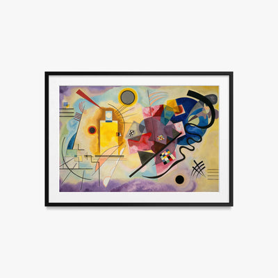 Giallo-Rosso-Blu - Wassily Kandinsky, opera di Wassily Kandinsky (Astrattismo), stampa con passepartout e cornice nera, 85x60cm
