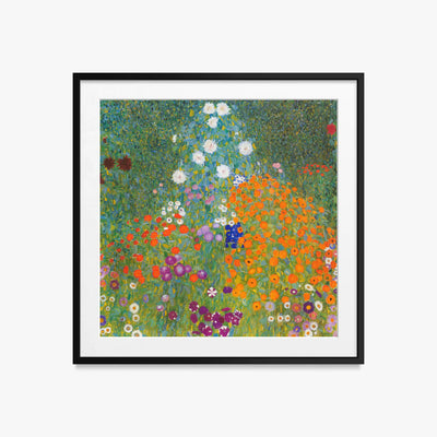 Giardino di Campagna - Gustav Klimt, opera di Gustav Klimt (Secessione Viennese), stampa con passepartout e cornice nera, 50x50cm