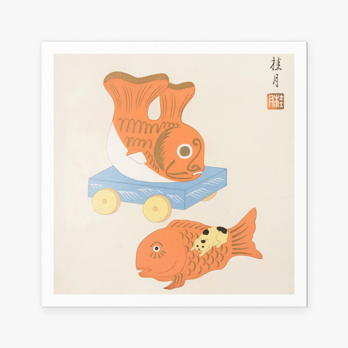 Giocattoli Giapponesi, Tav. 9 - Yamashita Hakuba, opera di Yamashita Hakuba (Ukiyo-e), stampa artistica su carta, 80x80cm