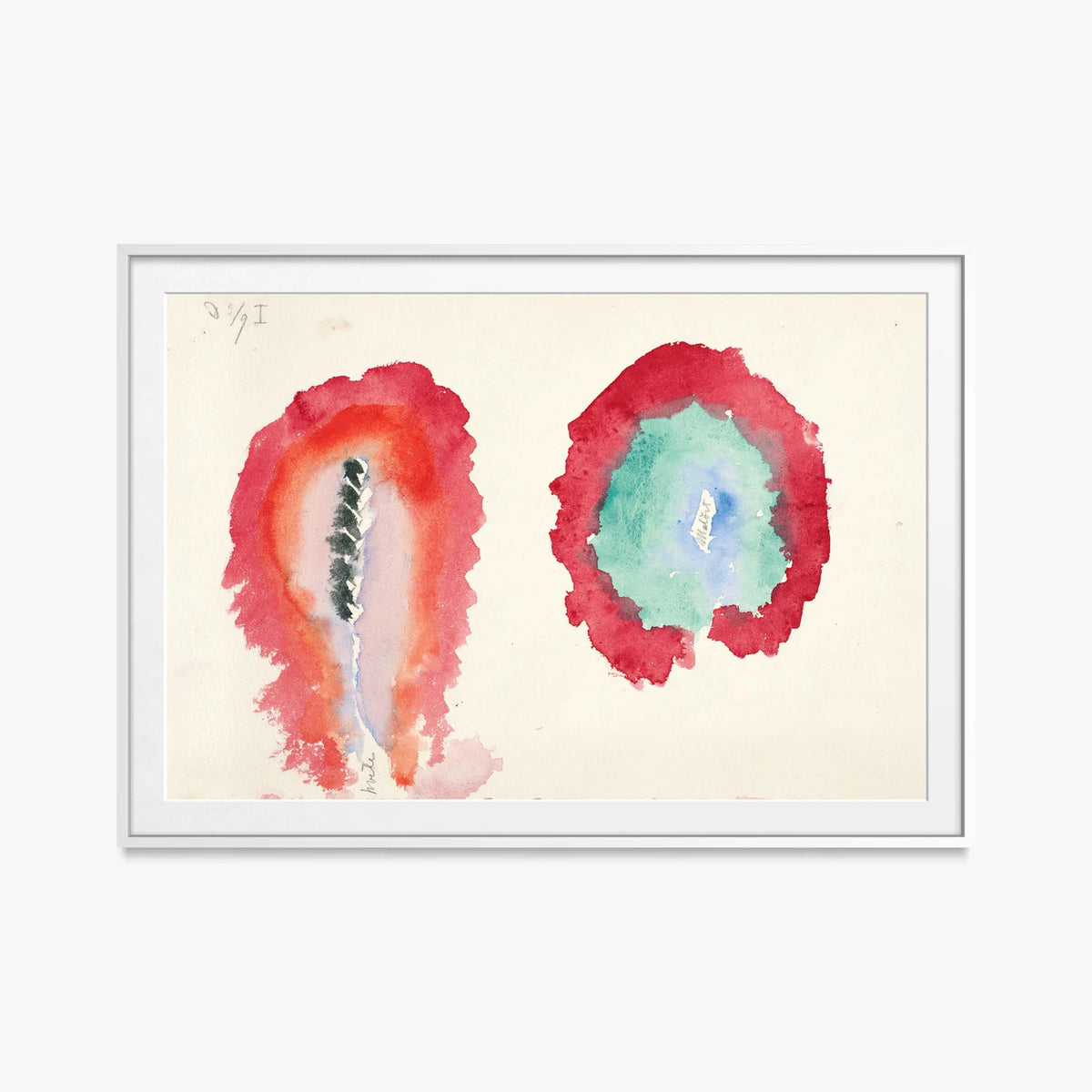 Grano e Assenzio - Hilma af Klint, opera di Hilma af Klint (Astrattismo), stampa con passepartout e cornice bianca, 115x80cm