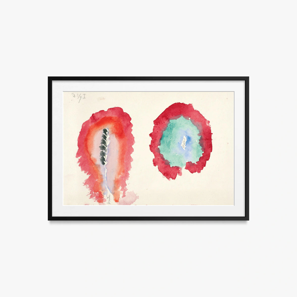 Grano e Assenzio - Hilma af Klint, opera di Hilma af Klint (Astrattismo), stampa con passepartout e cornice nera, 85x60cm