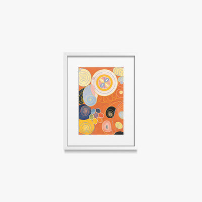 I Dieci Più Grandi, n. 3, Giovinezza - Hilma af Klint, opera di Hilma af Klint (Astrattismo), stampa con passepartout e cornice bianca, 30x40cm