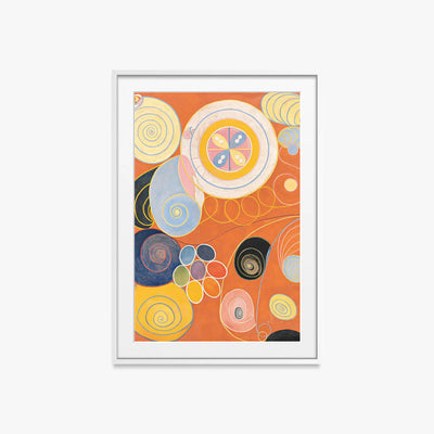 I Dieci Più Grandi, n. 3, Giovinezza - Hilma af Klint, opera di Hilma af Klint (Astrattismo), stampa con passepartout e cornice bianca, 60x85cm