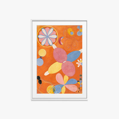 I Dieci Più Grandi, n. 4, Giovinezza - Hilma af Klint, opera di Hilma af Klint (Astrattismo), stampa con passepartout e cornice bianca, 60x85cm