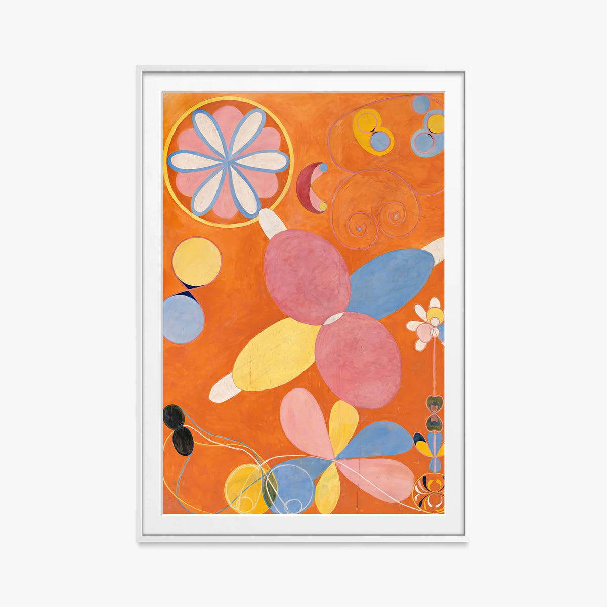 I Dieci Più Grandi, n. 4, Giovinezza - Hilma af Klint, opera di Hilma af Klint (Astrattismo), stampa con passepartout e cornice bianca, 80x115cm