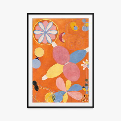 I Dieci Più Grandi, n. 4, Giovinezza - Hilma af Klint, opera di Hilma af Klint (Astrattismo), stampa con passepartout e cornice nera, 80x115cm