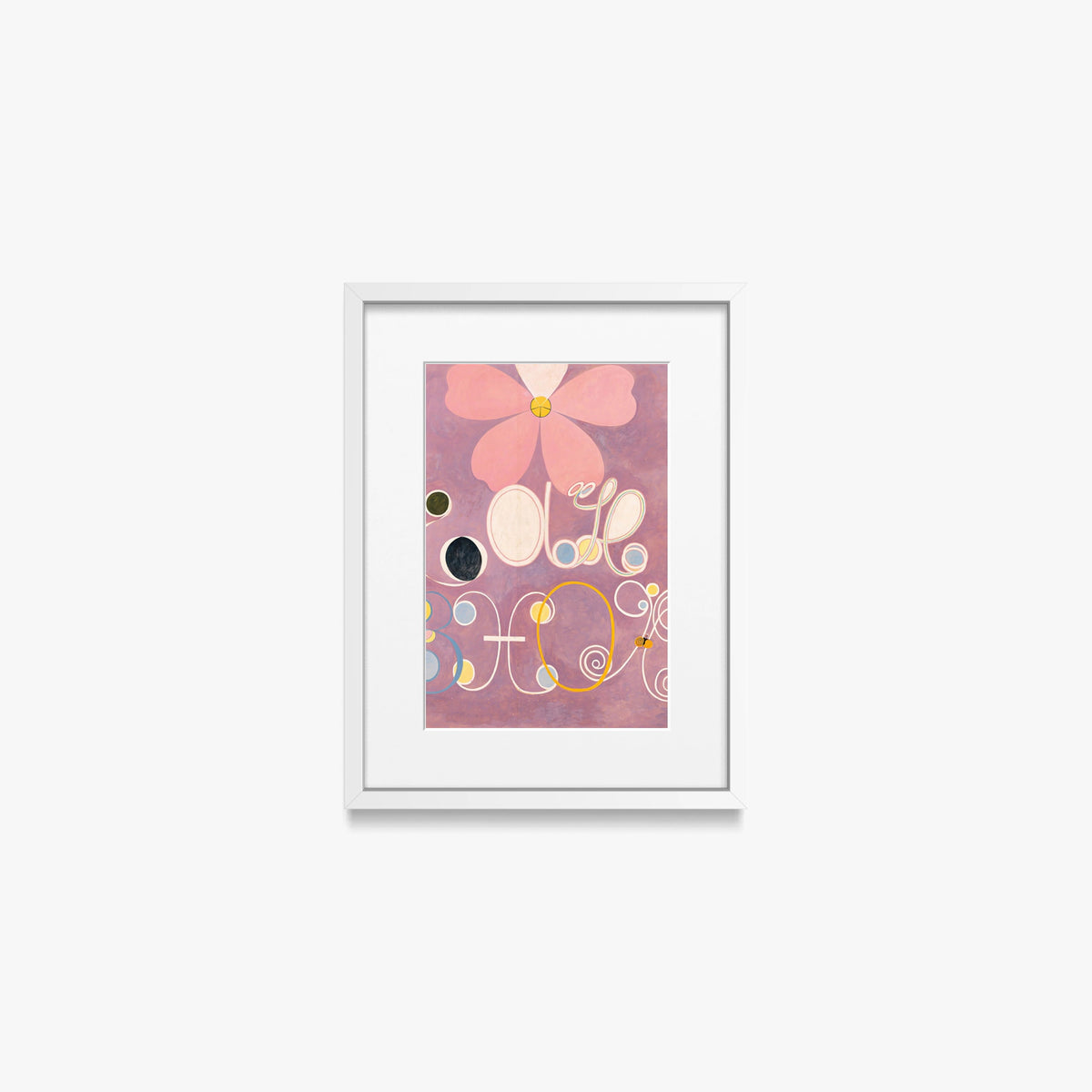 I Dieci Più Grandi, n. 5, Età Adulta - Hilma af Klint, opera di Hilma af Klint (Astrattismo), stampa con passepartout e cornice bianca, 30x40cm