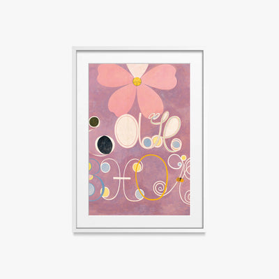 I Dieci Più Grandi, n. 5, Età Adulta - Hilma af Klint, opera di Hilma af Klint (Astrattismo), stampa con passepartout e cornice bianca, 50x70cm