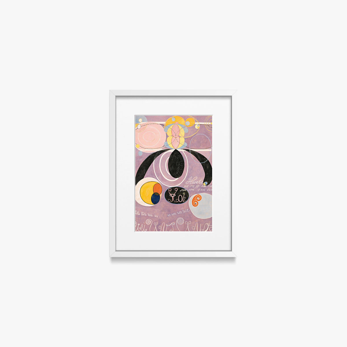 I Dieci Più Grandi, n. 6, Età Adulta - Hilma af Klint, opera di Hilma af Klint (Astrattismo), stampa con passepartout e cornice bianca, 30x40cm