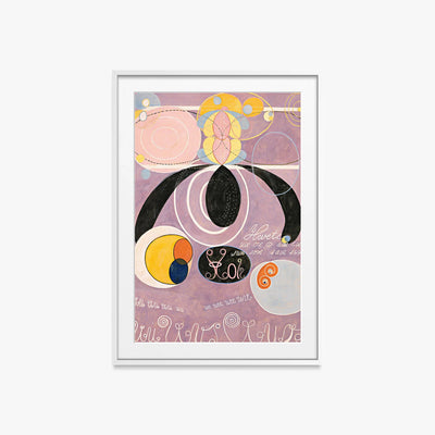 I Dieci Più Grandi, n. 6, Età Adulta - Hilma af Klint, opera di Hilma af Klint (Astrattismo), stampa con passepartout e cornice bianca, 60x85cm
