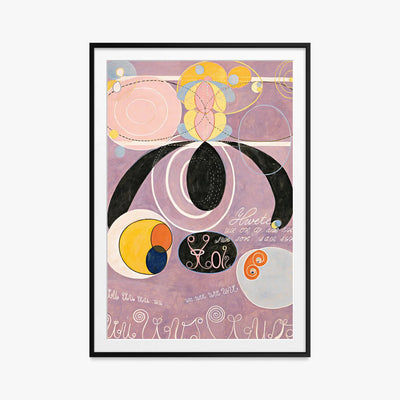 I Dieci Più Grandi, n. 6, Età Adulta - Hilma af Klint, opera di Hilma af Klint (Astrattismo), stampa con passepartout e cornice nera, 80x115cm
