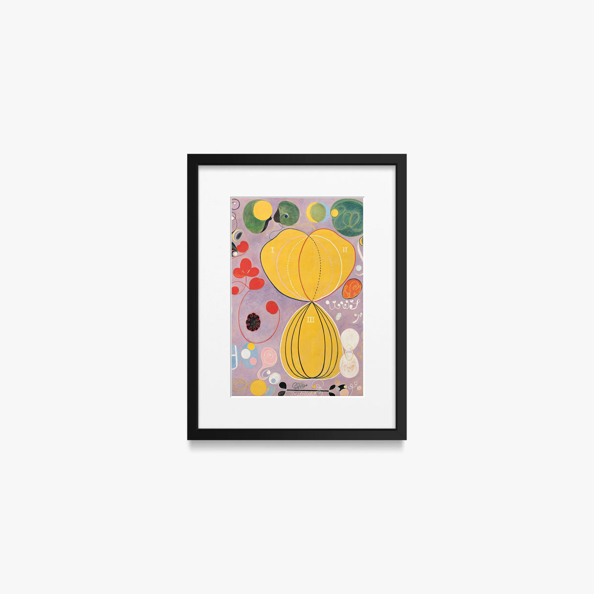 I Dieci Più Grandi, n. 7, Età Adulta - Hilma af Klint, opera di Hilma af Klint (Astrattismo), stampa con passepartout e cornice nera, 30x40cm