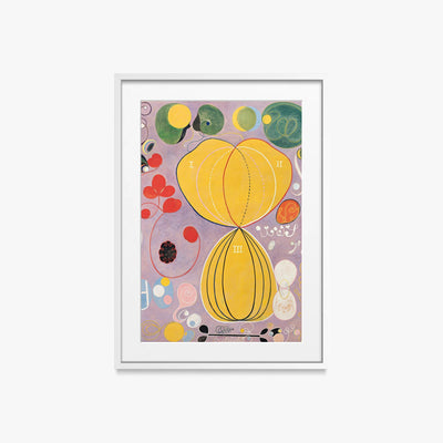 I Dieci Più Grandi, n. 7, Età Adulta - Hilma af Klint, opera di Hilma af Klint (Astrattismo), stampa con passepartout e cornice bianca, 50x70cm