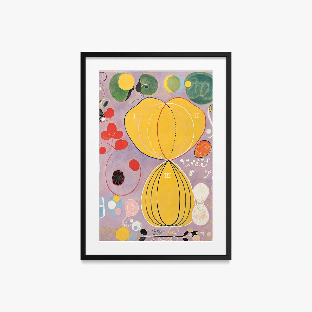 I Dieci Più Grandi, n. 7, Età Adulta - Hilma af Klint, opera di Hilma af Klint (Astrattismo), stampa con passepartout e cornice nera, 50x70cm