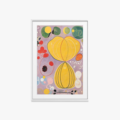I Dieci Più Grandi, n. 7, Età Adulta - Hilma af Klint, opera di Hilma af Klint (Astrattismo), stampa con passepartout e cornice bianca, 60x85cm