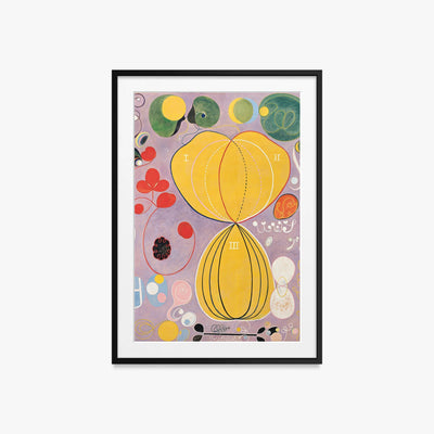 I Dieci Più Grandi, n. 7, Età Adulta - Hilma af Klint, opera di Hilma af Klint (Astrattismo), stampa con passepartout e cornice nera, 60x85cm