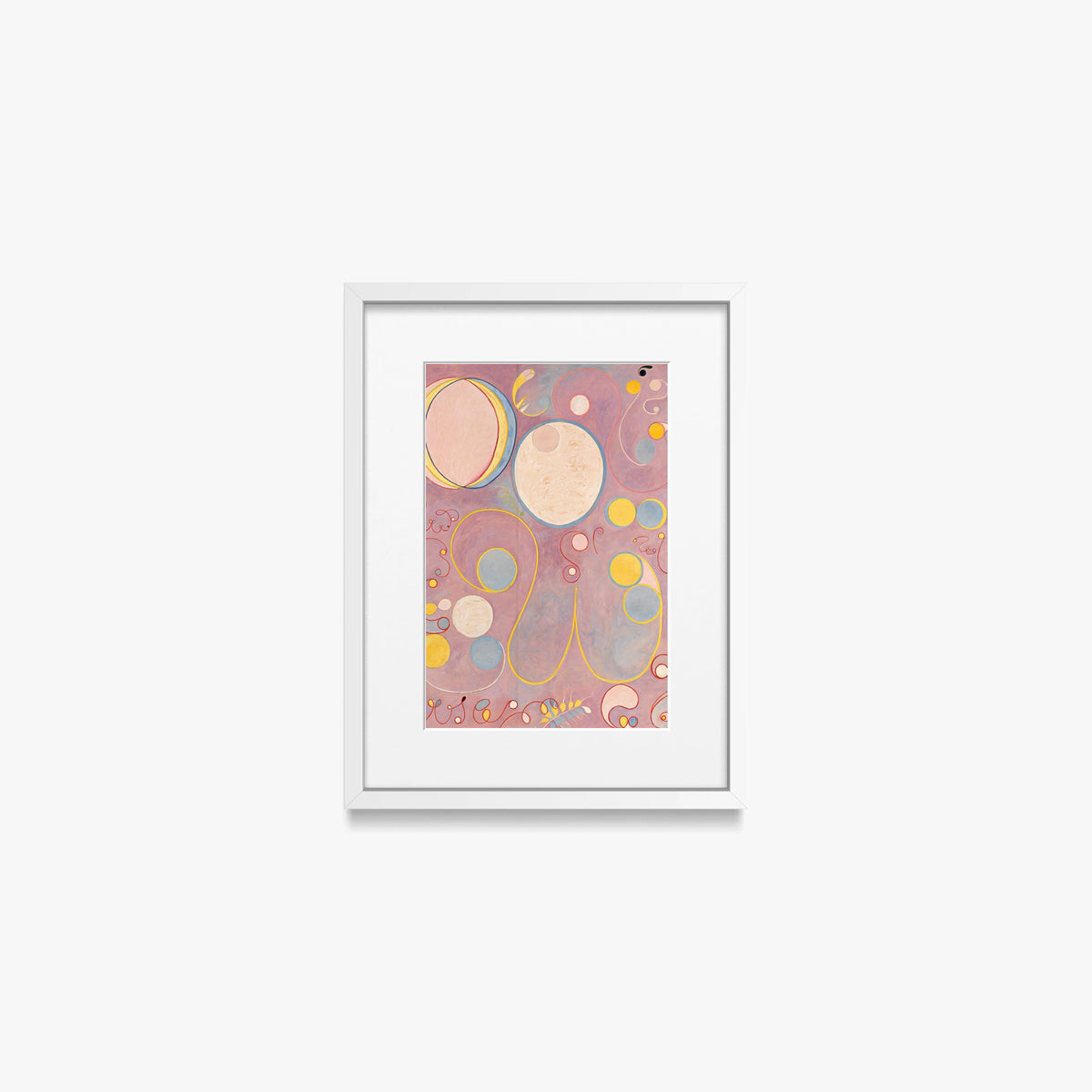 I Dieci Più Grandi, n. 8, Età Adulta - Hilma af Klint, opera di Hilma af Klint (Astrattismo), stampa con passepartout e cornice bianca, 30x40cm