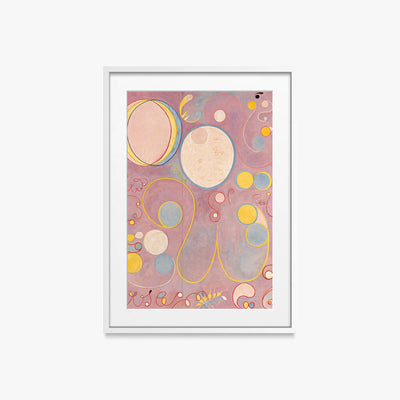 I Dieci Più Grandi, n. 8, Età Adulta - Hilma af Klint, opera di Hilma af Klint (Astrattismo), stampa con passepartout e cornice bianca, 50x70cm