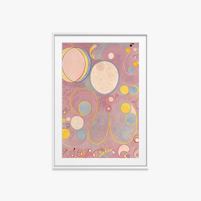I Dieci Più Grandi, n. 8, Età Adulta - Hilma af Klint, opera di Hilma af Klint (Astrattismo), stampa con passepartout e cornice bianca, 60x85cm