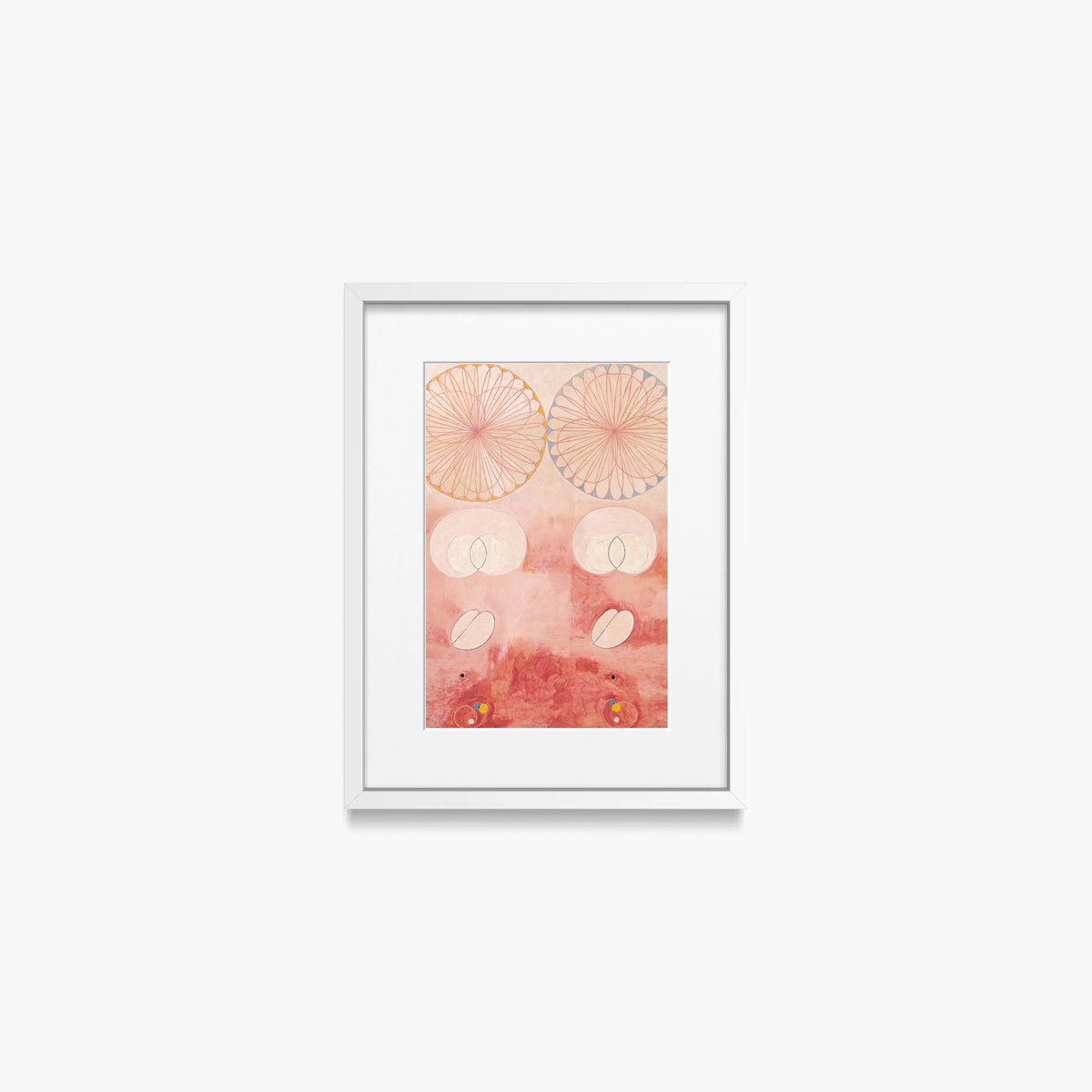 I Dieci Più Grandi, n. 9, Vecchiaia - Hilma af Klint, opera di Hilma af Klint (Astrattismo), stampa con passepartout e cornice bianca, 30x40cm