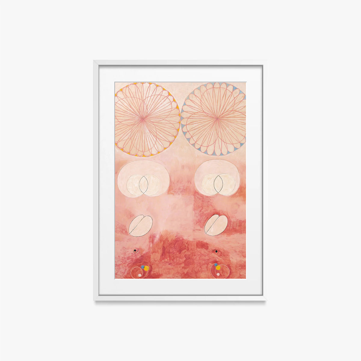 I Dieci Più Grandi, n. 9, Vecchiaia - Hilma af Klint, opera di Hilma af Klint (Astrattismo), stampa con passepartout e cornice bianca, 50x70cm