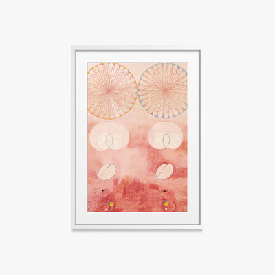 I Dieci Più Grandi, n. 9, Vecchiaia - Hilma af Klint, opera di Hilma af Klint (Astrattismo), stampa con passepartout e cornice bianca, 50x70cm