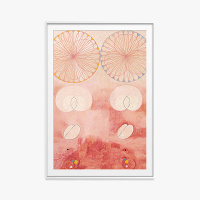 I Dieci Più Grandi, n. 9, Vecchiaia - Hilma af Klint, opera di Hilma af Klint (Astrattismo), stampa con passepartout e cornice bianca, 80x115cm