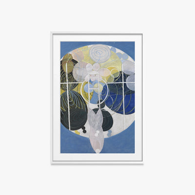 I Grandi Dipinti di Figure, n. 5 - Hilma af Klint, opera di Hilma af Klint (Astrattismo), stampa con passepartout e cornice bianca, 60x85cm