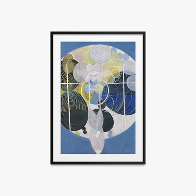 I Grandi Dipinti di Figure, n. 5 - Hilma af Klint, opera di Hilma af Klint (Astrattismo), stampa con passepartout e cornice nera, 60x85cm