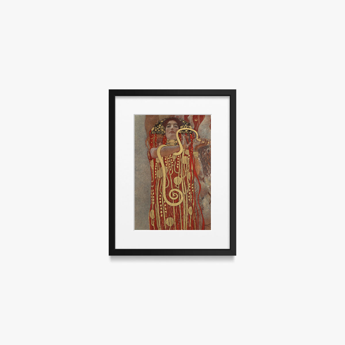 Igea - Gustav Klimt, opera di Gustav Klimt (Secessione Viennese), stampa con passepartout e cornice nera, 30x40cm
