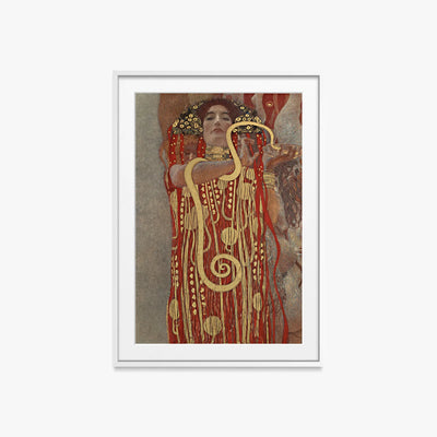 Igea - Gustav Klimt, opera di Gustav Klimt (Secessione Viennese), stampa con passepartout e cornice bianca, 60x85cm