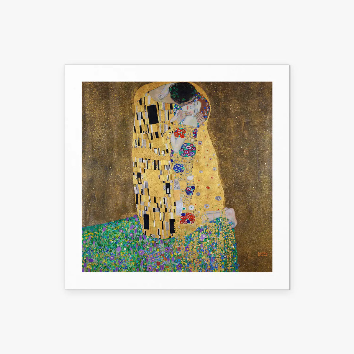 Il Bacio - Gustav Klimt, opera di Gustav Klimt (Secessione Viennese), stampa artistica su carta, 50x50cm