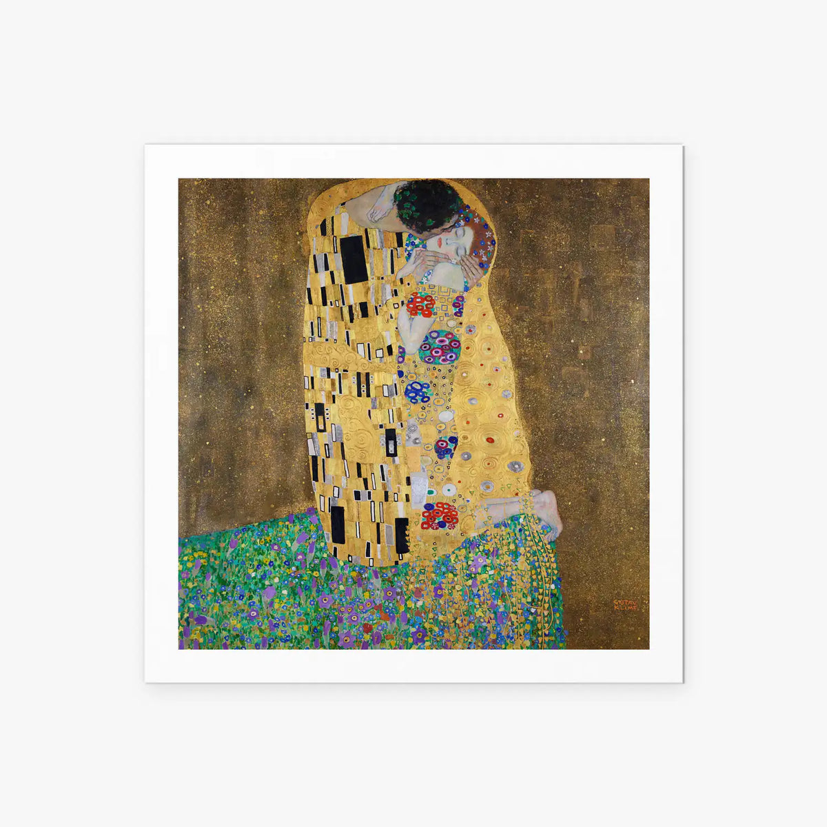 Il Bacio - Gustav Klimt, opera di Gustav Klimt (Secessione Viennese), stampa artistica su carta, 60x60cm
