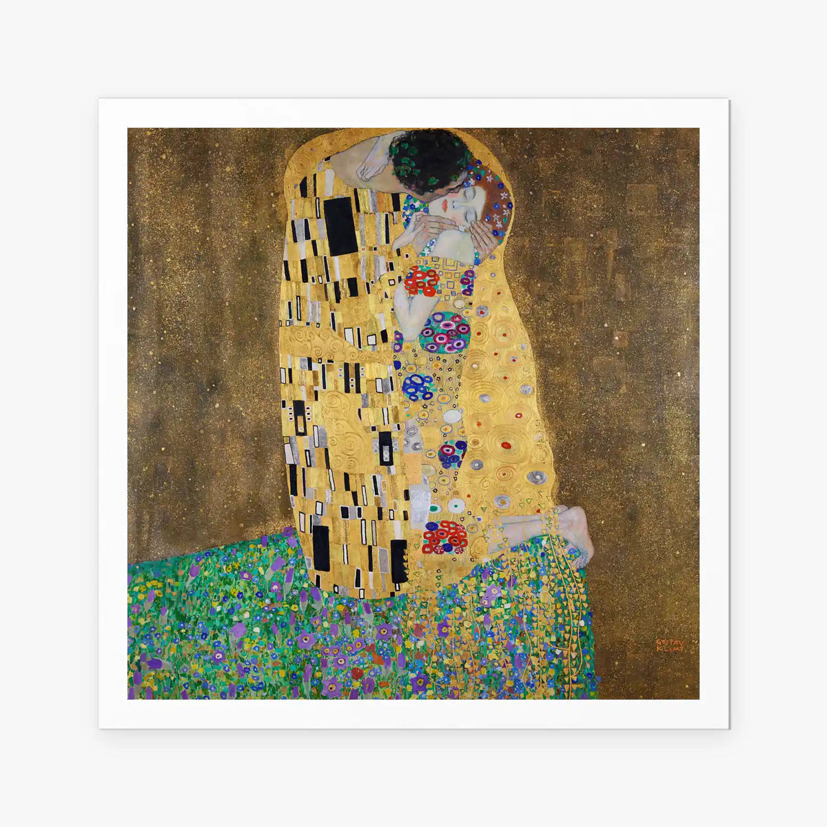 Il Bacio - Gustav Klimt, opera di Gustav Klimt (Secessione Viennese), stampa artistica su carta, 80x80cm