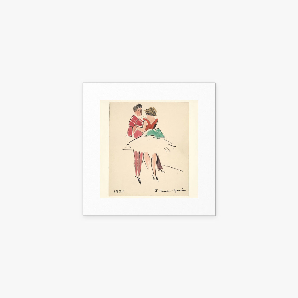 Il Ballo degli Artisti - Joaquín Torres García, opera di Joaquín Torres García (Costruttivismo), stampa artistica su carta, 40x40cm