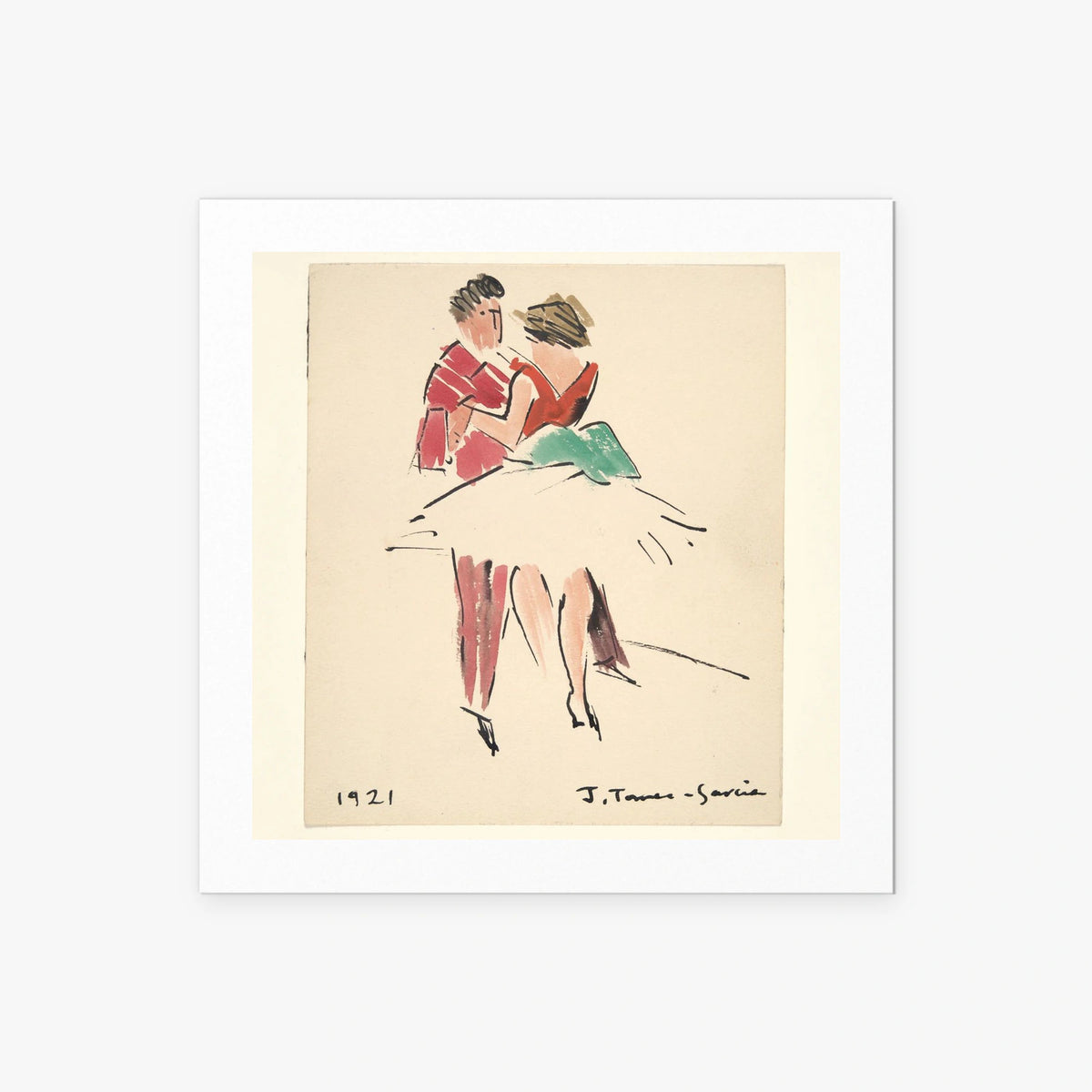 Il Ballo degli Artisti - Joaquín Torres García, opera di Joaquín Torres García (Costruttivismo), stampa artistica su carta, 50x50cm