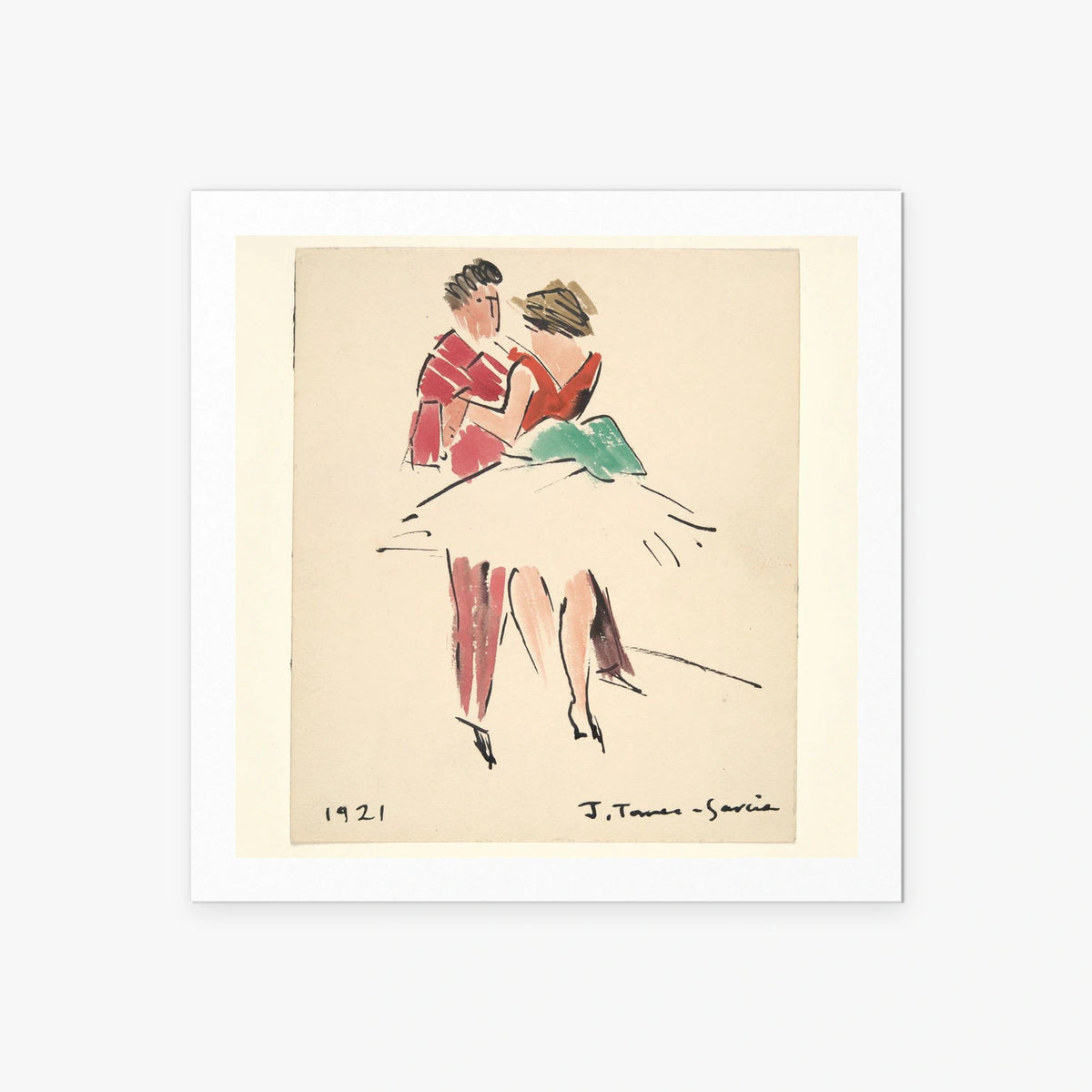 Il Ballo degli Artisti - Joaquín Torres García, opera di Joaquín Torres García (Costruttivismo), stampa artistica su carta, 60x60cm