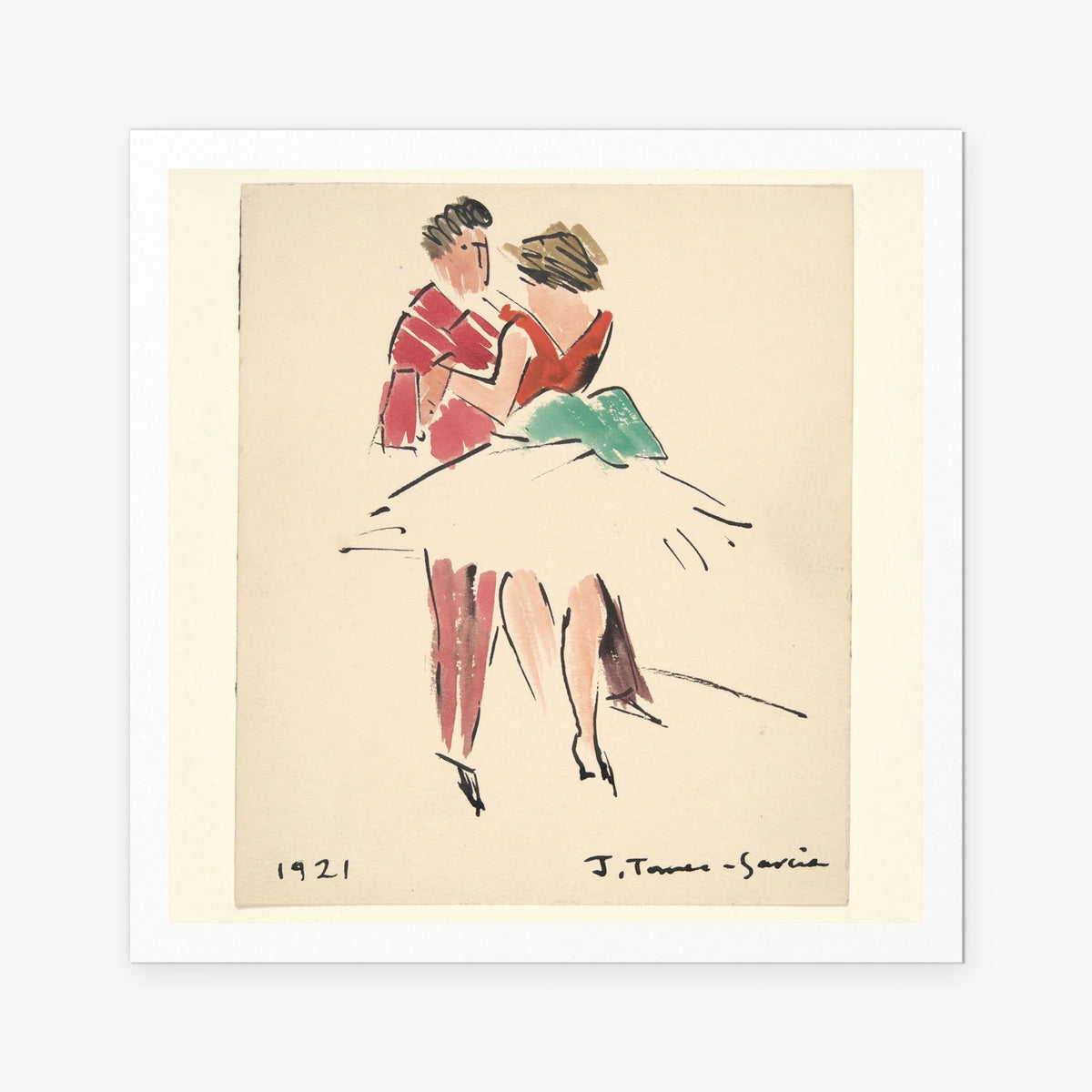 Il Ballo degli Artisti - Joaquín Torres García, opera di Joaquín Torres García (Costruttivismo), stampa artistica su carta, 80x80cm
